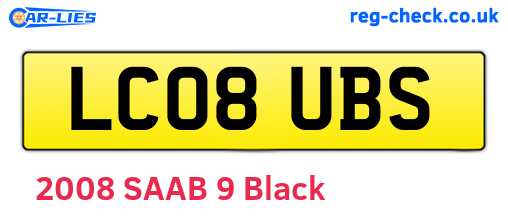 LC08UBS are the vehicle registration plates.