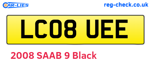 LC08UEE are the vehicle registration plates.