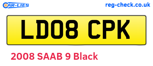 LD08CPK are the vehicle registration plates.