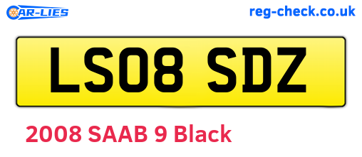 LS08SDZ are the vehicle registration plates.