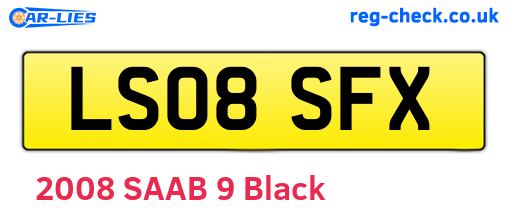 LS08SFX are the vehicle registration plates.