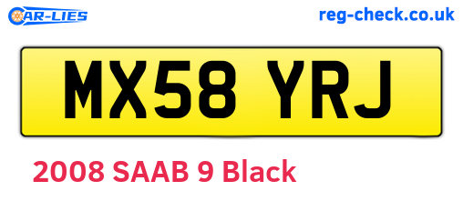 MX58YRJ are the vehicle registration plates.