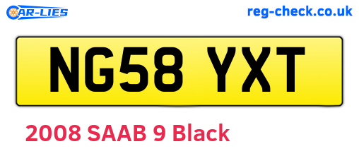 NG58YXT are the vehicle registration plates.