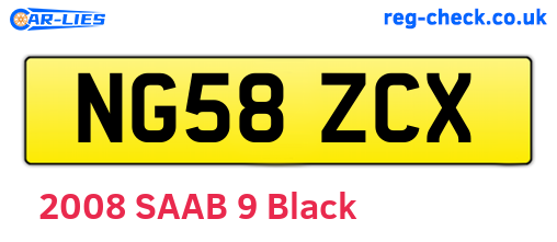 NG58ZCX are the vehicle registration plates.