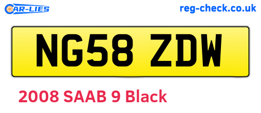 NG58ZDW are the vehicle registration plates.