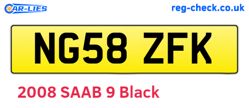 NG58ZFK are the vehicle registration plates.
