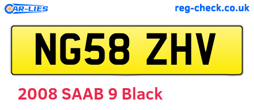 NG58ZHV are the vehicle registration plates.
