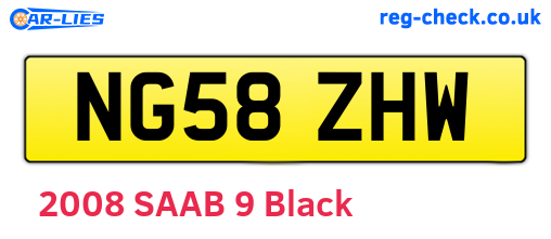 NG58ZHW are the vehicle registration plates.