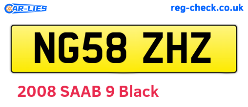 NG58ZHZ are the vehicle registration plates.