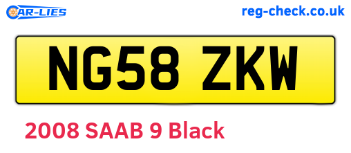 NG58ZKW are the vehicle registration plates.
