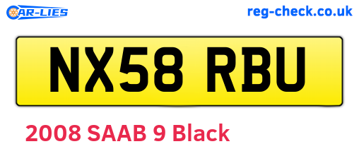 NX58RBU are the vehicle registration plates.