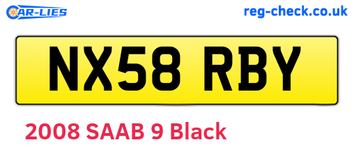 NX58RBY are the vehicle registration plates.