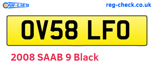 OV58LFO are the vehicle registration plates.
