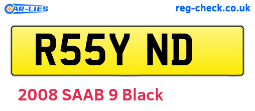 R55YND are the vehicle registration plates.