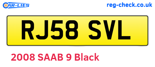 RJ58SVL are the vehicle registration plates.