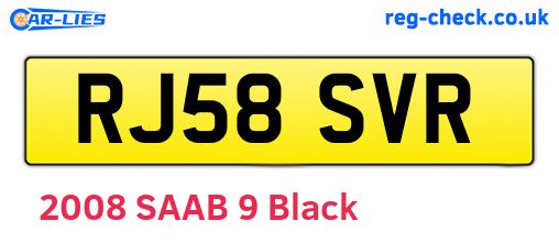 RJ58SVR are the vehicle registration plates.