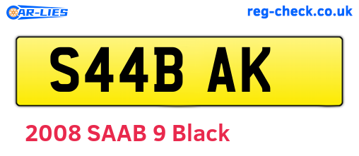 S44BAK are the vehicle registration plates.