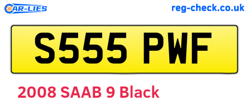S555PWF are the vehicle registration plates.