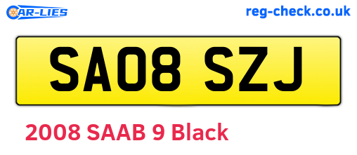 SA08SZJ are the vehicle registration plates.