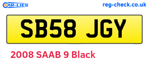 SB58JGY are the vehicle registration plates.