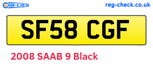 SF58CGF are the vehicle registration plates.