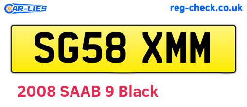 SG58XMM are the vehicle registration plates.