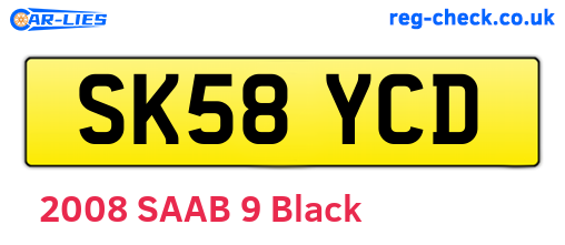 SK58YCD are the vehicle registration plates.