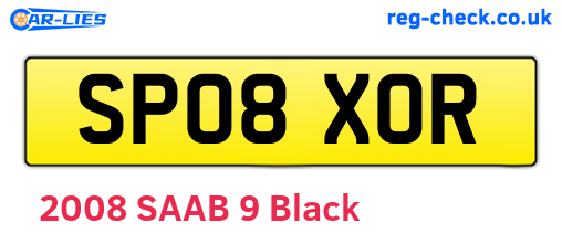 SP08XOR are the vehicle registration plates.