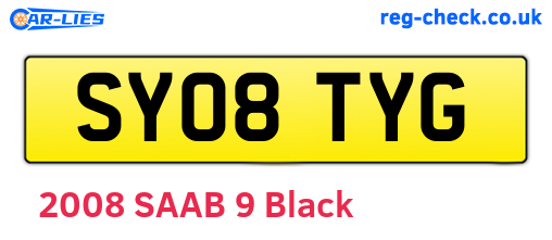 SY08TYG are the vehicle registration plates.