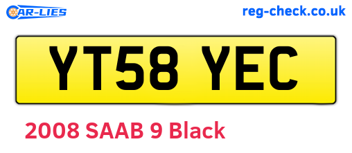 YT58YEC are the vehicle registration plates.
