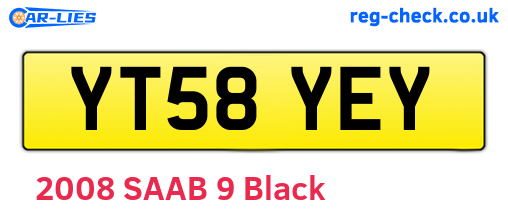 YT58YEY are the vehicle registration plates.