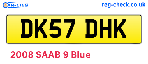 DK57DHK are the vehicle registration plates.