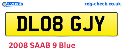 DL08GJY are the vehicle registration plates.