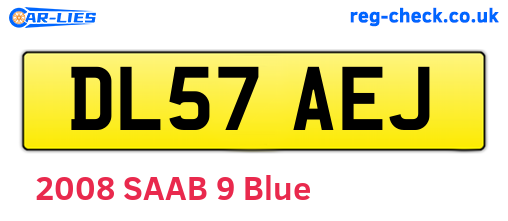 DL57AEJ are the vehicle registration plates.