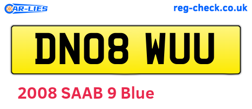 DN08WUU are the vehicle registration plates.