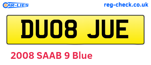DU08JUE are the vehicle registration plates.