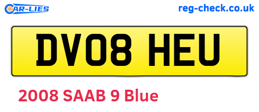 DV08HEU are the vehicle registration plates.