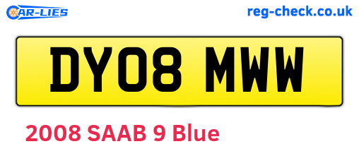 DY08MWW are the vehicle registration plates.