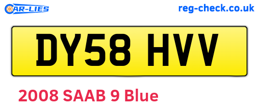 DY58HVV are the vehicle registration plates.