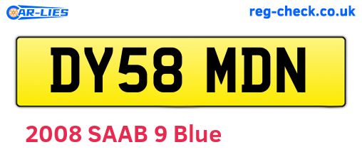DY58MDN are the vehicle registration plates.