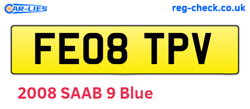 FE08TPV are the vehicle registration plates.