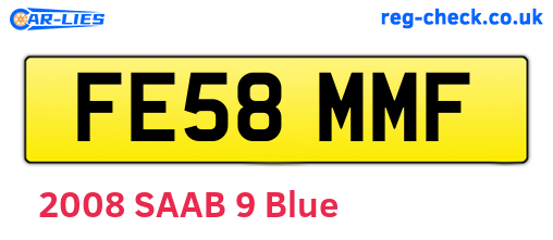 FE58MMF are the vehicle registration plates.