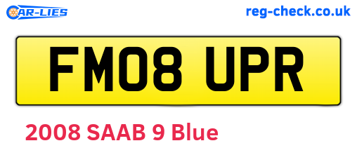 FM08UPR are the vehicle registration plates.