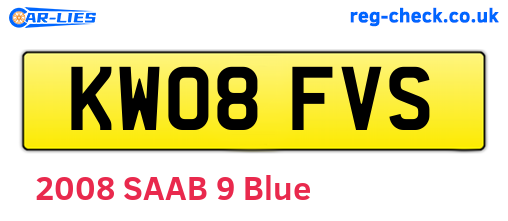 KW08FVS are the vehicle registration plates.