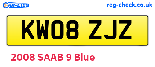 KW08ZJZ are the vehicle registration plates.