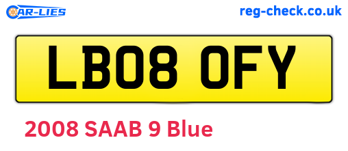 LB08OFY are the vehicle registration plates.
