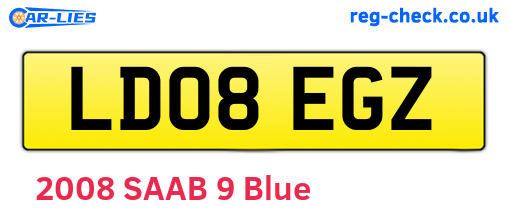 LD08EGZ are the vehicle registration plates.