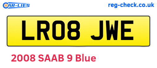 LR08JWE are the vehicle registration plates.