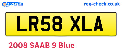 LR58XLA are the vehicle registration plates.