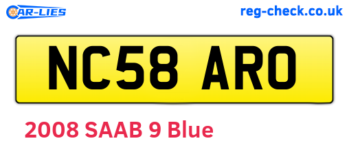 NC58ARO are the vehicle registration plates.